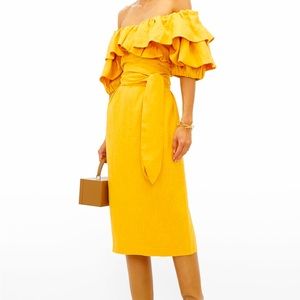 MARA HOFFMAN arabella ruffled off-the-shoulder dress